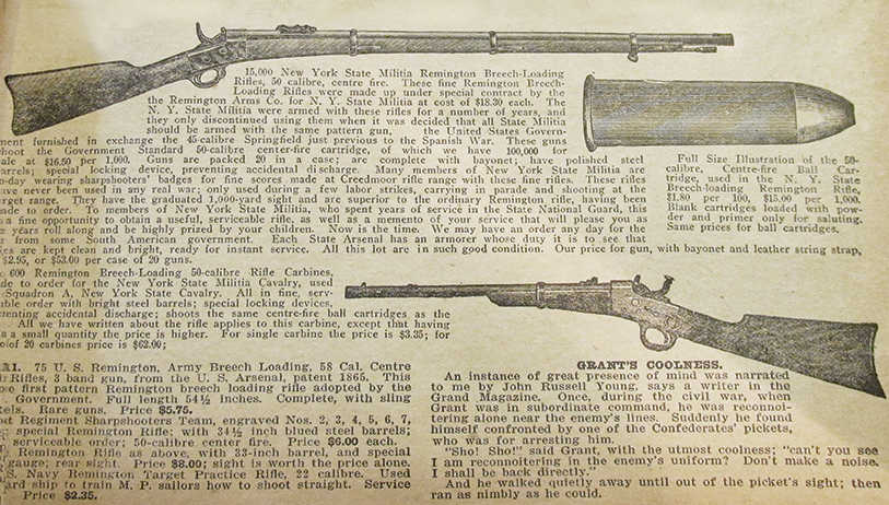 Remington Rolling Blocks. The long barreled one is a New York State Militia rifle.